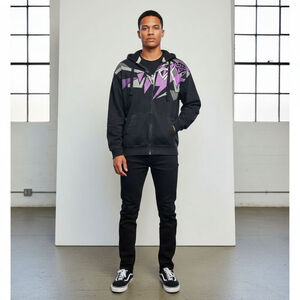 Vintage Men's Y2K Fox Racing full zip up hoodie size M